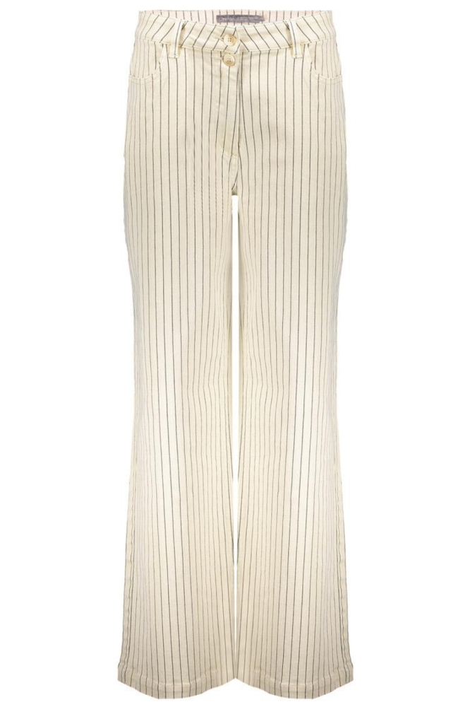 WIDE LEG JEANS PINSTRIPE 51025 10 Ecru/Indigo